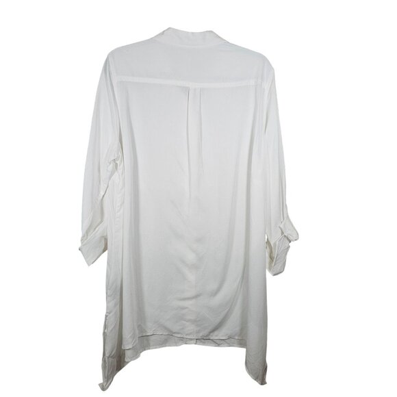 Zac Rachel Women Soft White Button Tunic Shirt Dress L Clean Girl Utility Layer - Picture 4 of 13